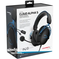  1 سماعة hyper x alpha s للبيع مستعمله بحاله جيده جدا هايبر اكس الفا س لون ازرق و اسود