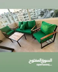  6 اطقم مودرن للحدائق حديد و راتان ومراجيح ثلاثية و عش البلبل وطاولات سفرة من الحديد الصلب