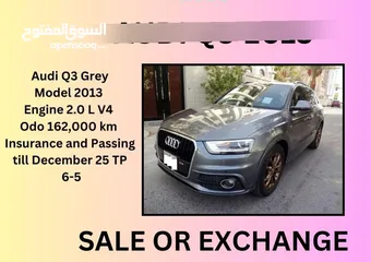  14 Audi Q3 2.0 L 2013 Grey Well Maintained Urgent Sale Expact Leaving