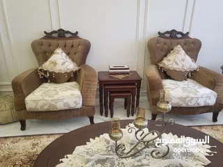  6 طقم كنب كلاسيكي فاااخر جدا خشب بلوط وزان استعمال خفيف