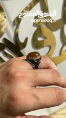  2 خاتم فضة ايطالي عيار 925  11 جرام مقاس 17-18 حجر مميز يتغير ويتفاعل مع الضوء