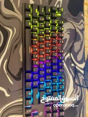  1 Gaming Mechanical keyboard (porodo Gaming) Red Switches Works on PS5 19 Color Modes USB-C Cable