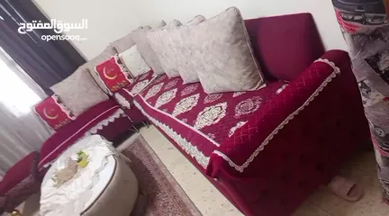  2 طقم كورنر +بفه للبيع+سجاده لون بيج وخمري