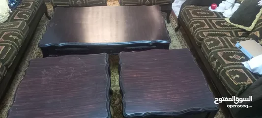  7 طقم كنب وطاولات خشب زان