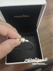  3 PANDORA MOMENTS ROUND CLASP BLUE BRAIDED LEATHER BRACELET سوارة باندورا نيو كولكشن