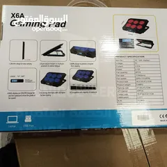  2 مروحة تبريد قاعده مراوح لابتوب تاب X6A Gaming Cooling Pad