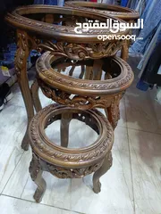  13 طقم طربيزات زان حفر دمياطي بحاله الوكاله ناقصه زجاج وبس عندي طقمين بسعر 120 دبنار