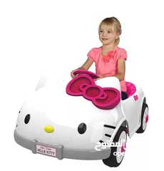  1 سياره hello kitty اصليه  شحن مع ريموت ومسجل فلاش ميموري واضاءه 12 فولت من عنر سنه لغايه 7 سنوات