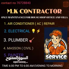  1 AC , plumbing , painting , electrician maintenance