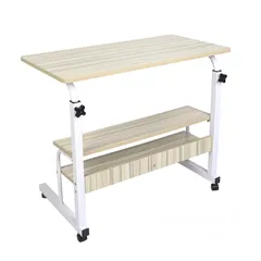  5 طاولة لابتوب طاولة متحركة مع رفوف قابلة لتعديل للارتفاع قياس 80*40 Laptop Tray Table Desk