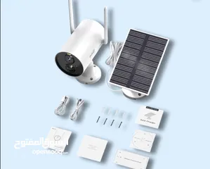  15 كاميرا 3ميجابكسل لاسلكية متحركة مع لوحة طاقة شمسية  مدعومة بالذكاء الاصطناعي السعر شامل التركيب