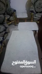  4 كنب حفر كلاسيكي مع طاولات رخام