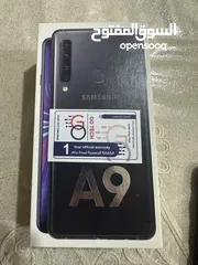  1 سامسونج A9 بحالة ممتازه مع كرتونته