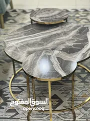  1 طقم طاولات وسايد لامب دهبي