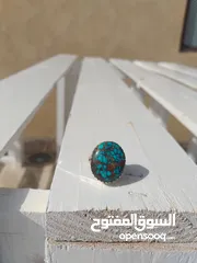  2 خاتم فيروز ايراني نيشابوري شجري عنكبوتي طبيعي natural nishapuri turquoise feroza ring