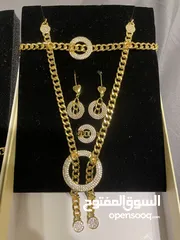  3 طقم عدد 2 اكسسوار ذهب روسي سنسال اسواره و خاتم وحلق