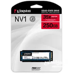  1 250GB KINGSTON NV1 M.2 NVME 3D NAND 35X SPEED DESKTOP - LAPTOP GAMING SSD