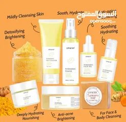  2 Tumeric Facial Anti Acne Brightening Private Label Skincare Lightening Cream Turmeric Skin Care Set