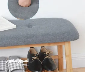  10 مقعد الأحذية الخيزران والكتان – لمسة فخامة عند باب بيتك!   قطعة أنيقة تجمع راحة الجلوس + تخزي