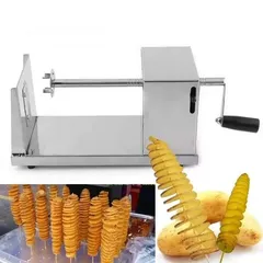 1 ماكينة البطاطس الحلزونية من الستانلس ستيل لأصحاب المحلات