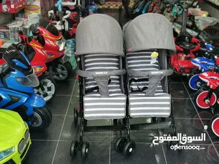  3 عرض خاص على عرباية التوام العكازة مقاعد متجاورة  ستوبات على العجلات الاربعه