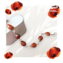  2 اسوارة  فضة 925 مع عقيق يماني