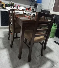  2 طاوله سفره خشب ثقيل بحاله ممتازه