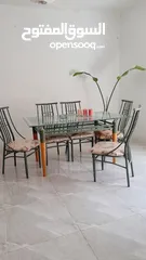  3 طاوله سفره زجاج مع سته كراسي