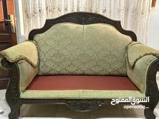  4 ‏طقم كنب خشب زان سبع مقاعد