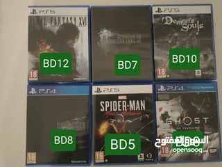  1 FF 16, FF 15, FF 7 Remake, Ghost of tsushima, Spiderman, Demons souls