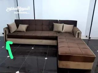  9 ركنه مودرن سرير و سحاره خشب زان