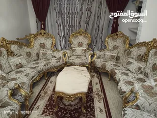  4 طقم كنب مصري فاخر حفر 14مقعد