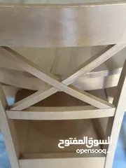  3 طاولة و 4 كراسي خشب اصلي solid مستعمل بحالة  ممتازة solid wood table and chairs Expandable table