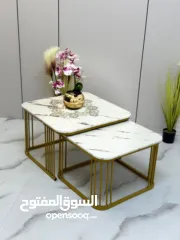  1 طاولات مودرن بتصميم عصري يخطف الأنظار باشكال متعدةة دائري ومربع سطح رخام فاخر ولمعة جذابة مع قاعدة