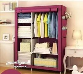  17 خزانة ملابس هيكل معدني قوي قماش كتان وتربروف بتحمل اوزان متنقله