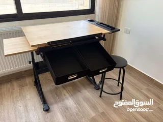  2 Professional Art Desk and Chair for Sale excellent condition for artists. مكتب وكرسي فني