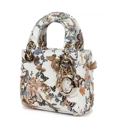  7 Christian Dior Micro Lady Dior with Small Trunk Multicolor Embroidered Calfskin Light Gold Hardware