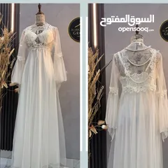  4 جهاز عروس  قميص نوم ابيض طقم العروس 4قطع