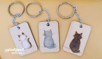  2 Cute handmade cat keychains