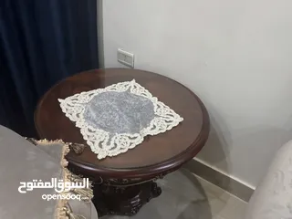  3 طاولات غرفة ضيوف بنقوش فاخرة من الخشب والفايبر المقاوم للماء