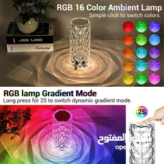  4 مصباح كريستال الماس القابل لإعادة الشحن مع جهاز تحكم عن بعد. Rechargeable Diamond Crystal Lamp with