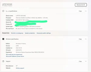  3 HP Core i7 11th generation 15.6”  Notebook