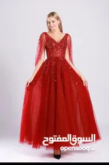  2 فستان سهرة احمر