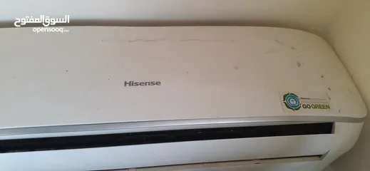 1 مكيف hisense مستعمل بحالة الجديد انفيرتر طن ونص حامي بارد
