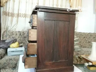  13 انتيك - مكتب خشب بلوط صناعه يدويه بالكامل قبل المكن والبراغي 1890 الي 1910 4 ادراج