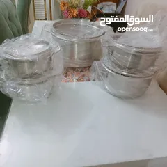  12 طقم حلل استانلس استيل 10 قطعة