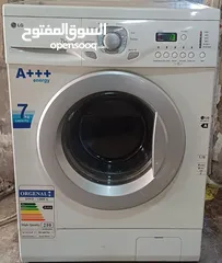  2 غسالتين ال جي 7 كيلو  انفيرتر لون ابيض بحاله ممتازه جدا الوحدة