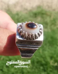  1 خاتم جزع بقري يماني