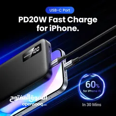  3 بوربانك يوجرين اصلي شحن سريع مع شاشه UGREEN USB-C Power Bank (10,000 mAh)