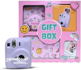  7 Fujifilm Instax Mini 12 Gift Box Album -Blue كاميرا فورية مع فلم و البوم صور و حقيبة